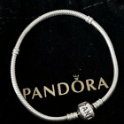 Pandora Snake Chain Bracelet Barrel Clasp Sterling Silver 83 925 Ale Euc