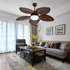42 inch Tropical Palm Leaf Shape Ceiling Fan with Light Changes W/Remote Control - Picture 1 of 12
