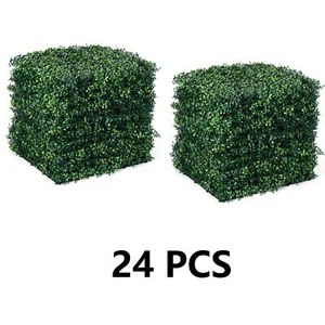 24PCS Grass Wall Panels Artificial Boxwood Panels Privacy Hedge Screen 20"x 20" - Picture 1 of 18
