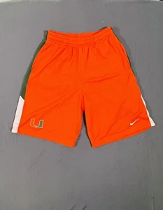 Vintage Miami Hurricanes Nike Mens Mesh Basketball Shorts Orange • Medium - Picture 1 of 10