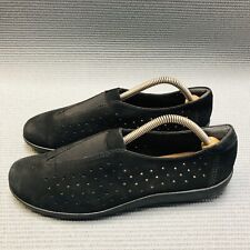 Clarks Collection Soft Cushion Black Suede Perforated Comfort Slip On Shoe 9 M