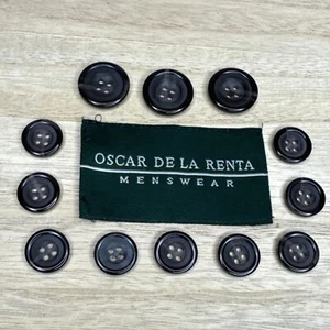 Oscar de la Renta Suit Set of 11 Black 4-Hole Replacement Buttons - Picture 1 of 7