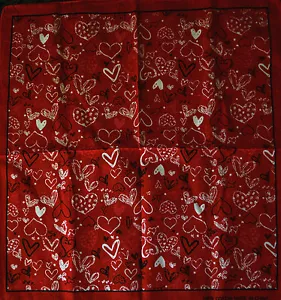 2x100% algodón PAÑUELO' CORAZONES ROJOS (55cm x 55cm) BUFANDA. Headwear, Red hearts N08 - Imagen 1 de 6