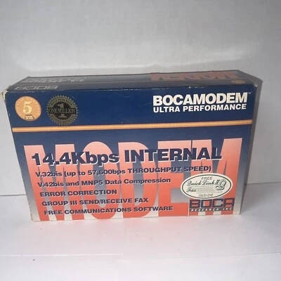 BOCAMODEM 14.4Kbps V.32bis EXTERNAL MODEM OPEN BOX NEW OLD STOCK! OPEN BOX S200 - Image 1 of 4