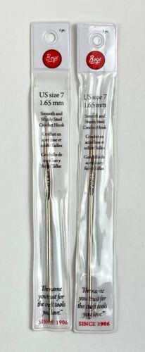 Boye Crochet Hook Smooth and Stordy Steel US Size 7 1.65 mm Set of 2