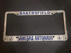 VTG BAKERSFIELD CALIFORNIA SANGRIA AUTOHAUS MERCEDES BENZ LICENSE FRAME METAL - Picture 1 of 5