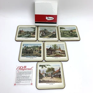 Pimpernel English Villages Coasters Set of 6 Cork Back British Countryside VTG - Picture 1 of 19