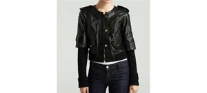 New Tory Burch Women's Black Leather Wentworth Jacket Size XS $1095 - Picture 1 of 13