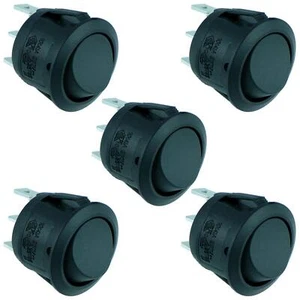 5 x On-On Round Rocker Switch SPDT Circular 10A 250V R13-112C-02 - Picture 1 of 1