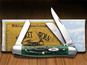 Case xx Med Stockman Knife Pocket Worn Jigged Bermuda Green Bone 09721