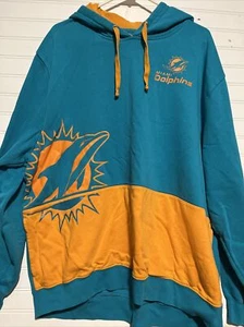 Majestic NFL MIAMI DOLPHINS Football Hooded Sweatshirt Mens Hoody 2XL - Picture 1 of 7