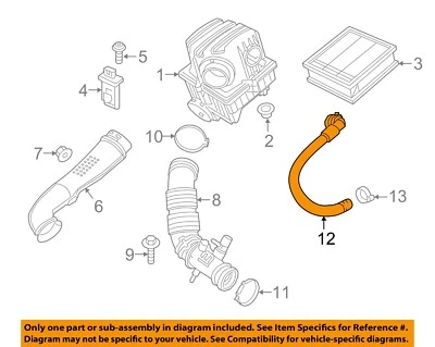 Tubo de manguera de conducto de admisión filtro de aire Jeep CHRYSLER OEM 15-16 Renegade 68247360AA Foto 1 de 2