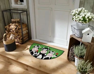 wash+dry Fußmatte Round Cow Trio 50 x 85 cm waschbare Schmutzmatte halbrund - Bild 1 von 2