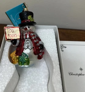 Christopher Radko Frost Twinkle Buckeye 2006 Go Bucks #1 fan decorazione natalizia - Foto 1 di 8