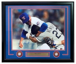 Nolan Ryan Signed Framed 16x20 Texas Rangers Ventura Fight Photo BAS - Picture 1 of 3