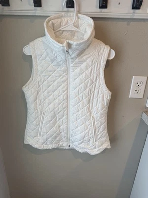Chaleco acolchado blanco ligero T by Talbots talla pequeña cremallera completa Foto 1 de 4