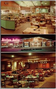 c1960s BETTENDORF (Davenport) Iowa Postcard "BISHOP BUFFET - Duck Creek Plaza" - Picture 1 of 2