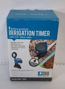 Temporizador de riego alimentado por batería Dig RBC 7000 con válvula en línea de 3/4 pulgadas - Imagen 1 de 6