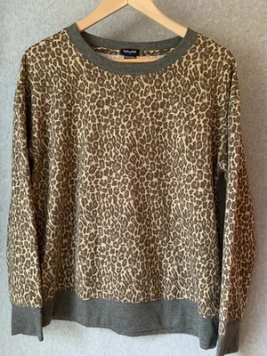 Espléndido Top Pullover Estampado Leopardo Para Mujer Talla M Cuello Redondo Sudadera Animal Foto 1 de 4