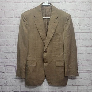 CANALI Saks Fifth Avenue Brown Herringbone Blazer Sz 38 Two Button 100% Wool - Picture 1 of 9