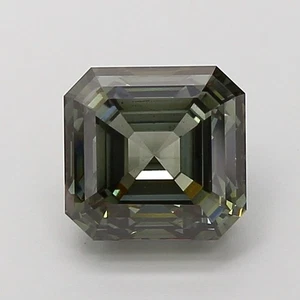Asscher 3.53ct Fancy Deep  Green VS2 CVD IGI Loose Lab Grown Diamond - Picture 1 of 3