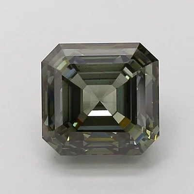 Asscher 3.53ct Fancy Deep  Green VS2 CVD IGI Loose Lab Grown Diamond - Image 1 of 3