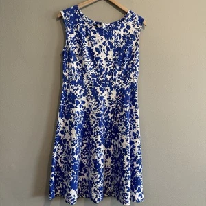 Talbots Fit Flare Floral Dress Petite Medium  - Picture 1 of 5