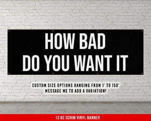 Banner de gimnasio motivacional - Arte de pared de cita grande - Inspiración para levantamiento de pesas - Imagen 1 de 21