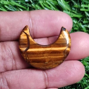 Piedra preciosa cabujón hecho a mano ojo de tigre africano luna natural 30,50 quilates 30X14X5,5 mm - Imagen 1 de 6