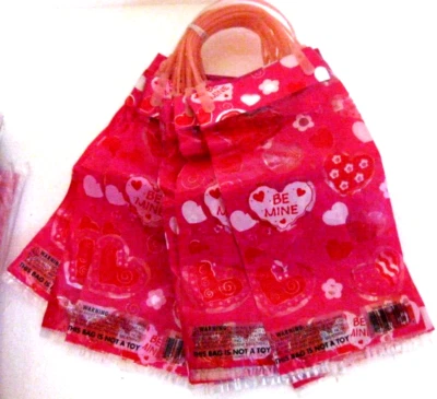 JUEGO DE 12 BOLSAS DE GOLOSINAS DÍA DE SAN SAN SAN VALENTÍN con MANGO PLÁSTICO CORAZÓN ROJO CARAMELO FIESTA INFANTIL Foto 1 de 4