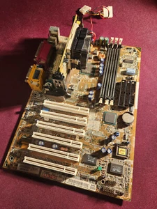 Asus P3W Motherboard Rev 1.04 Slot 1 w/ 370SP Adapter & CPU - Brand New - Picture 1 of 5