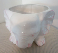 Vintage- 'Elephant' planter/pot- Cream & Pink- Kitsch retro- Decorative-GC.