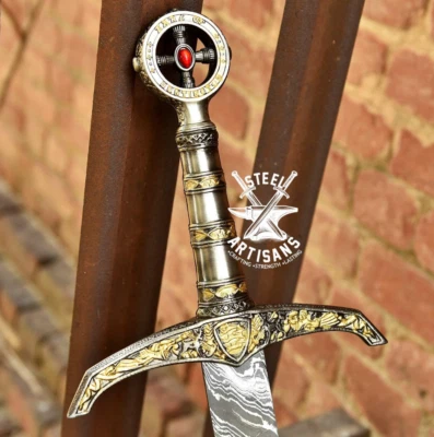 手工锻造高碳钢维京剑锋利/战斗就绪中世纪剑 — 第 1/4 张图片