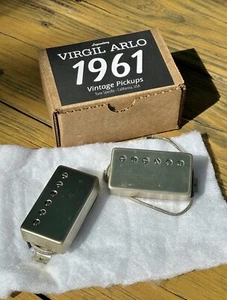 Virgil Arlo 1961 PAF "Statesboro Blues" Set Pickup Doppia Crema Etichetta Nera - Foto 1 di 6