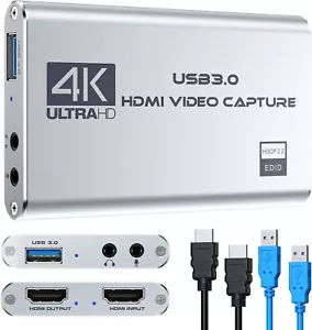 4K Audio Video Capture Card, USB 3.0 HDMI Video Capture Device Full HD - Picture 1 of 6