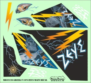 ModelMaker 1/32 MD32120 GREEK F-16C Block 52 ZEUS DEMO TEAM 2015 Decal + Masken - Bild 1 von 10
