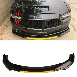 For Dodge Challenger SRT SXT Front Bumper Lip Spoiler Splitter Black Yellow