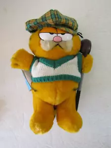 Vintage Garfield The Cat Golfer Peluche Golf Club Dakin Gilet 9" Peluche Etichetta - Foto 1 di 7