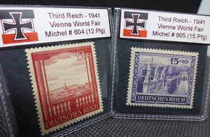 Nazi Germany 1941 Stamp Set Vienna World Fair Third Reich Reichspfennig Rare - Picture 1 of 8
