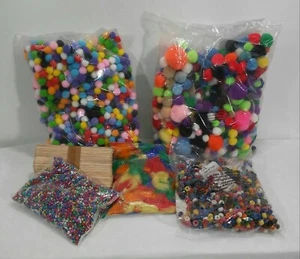 Assorted Color Mixed School kids arts and craft Supply Bulk lot Projects Beads - Picture 1 of 6