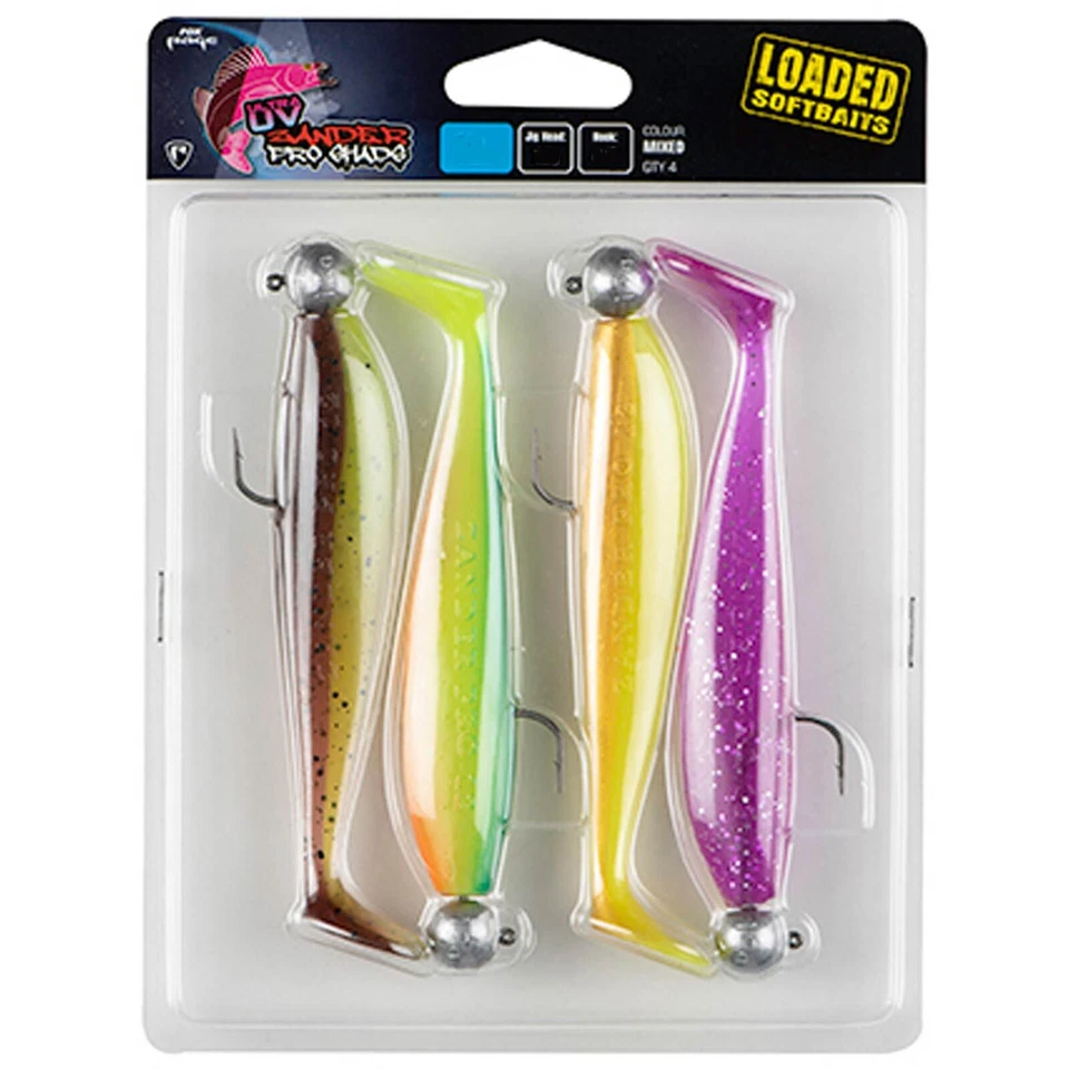 Fox Rage Zander Pro Shad Loaded UV Mixed Colour Packs X4 Gummifisch Set - Bild 1 von 1