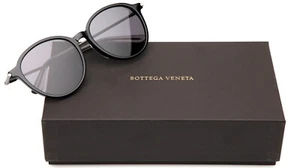 Nuevas gafas de sol BOTTEGA VENETA BV0260SK 001 negras-rutenio 55-18-145 mm Italia - Imagen 1 de 10