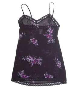 Calvin Klein Sheer Sleepwear Slip Dress Purple Floral Sleeveless Short Womens - Picture 1 of 3