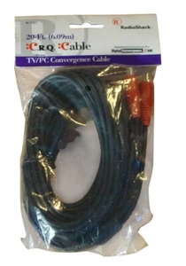 Radio Shack 20ft (6.09m) C.R.Q. TV/PC Convergence Cable (#42-2860) NEW - Picture 1 of 3