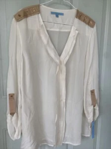 ANTONIO MELANI WOMENS L Silk Blouse /shirt NWT - Picture 1 of 10