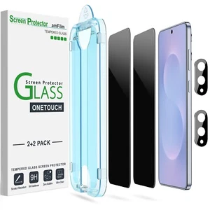 amFilm Samsung Galaxy S25 Edge 6.7" Privacy Screen Protector + Lens Protector - Picture 1 of 7