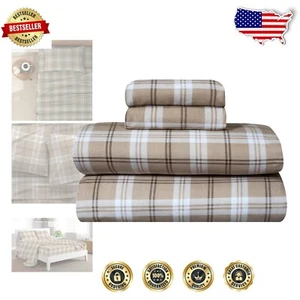 100% Cotton Full Bed Sheets with Elastic Closure - All Seasons Comfort - Picture 1 of 9