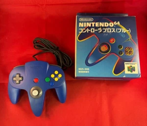 Nintendo64 Controller Bros Blue NUS-005 W/Box Official Tested and Working Japan - Picture 1 of 13