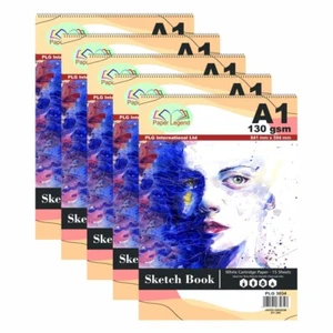 5 x A1 Sketch Pad White Paper Book Drawing Artist Sketching Doodling Painting - Picture 1 of 14