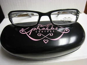 Phoebe Couture Eyeglass Frames P203 BLACK 51-17-135 With Case New - Picture 1 of 4